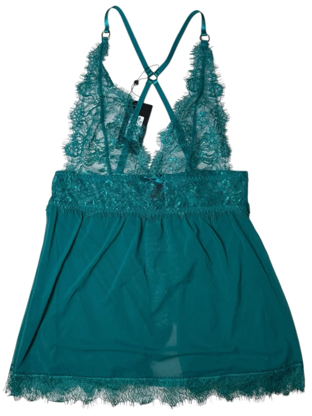 NWT House of Desire Teal Lace Babydoll Chemise Size S